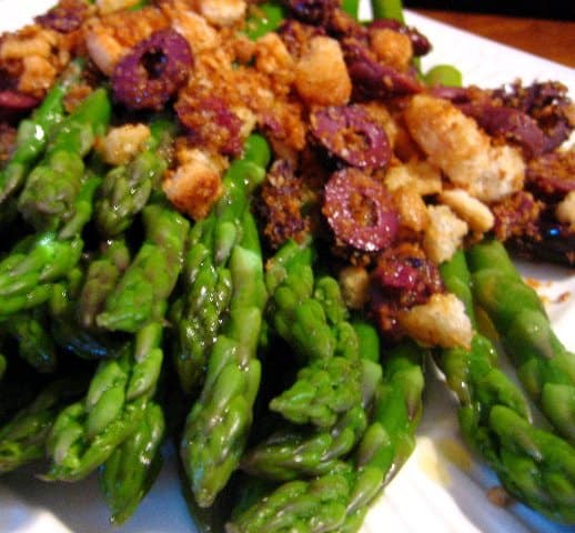 Asparagus with Toasted Crumbs and Olives