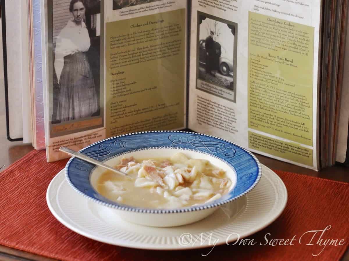 Chicken and Dumplings with Family History Cookbook