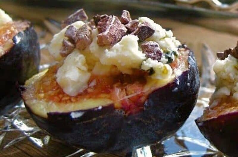 Figs with Blue Cheese and Cacao Nibs