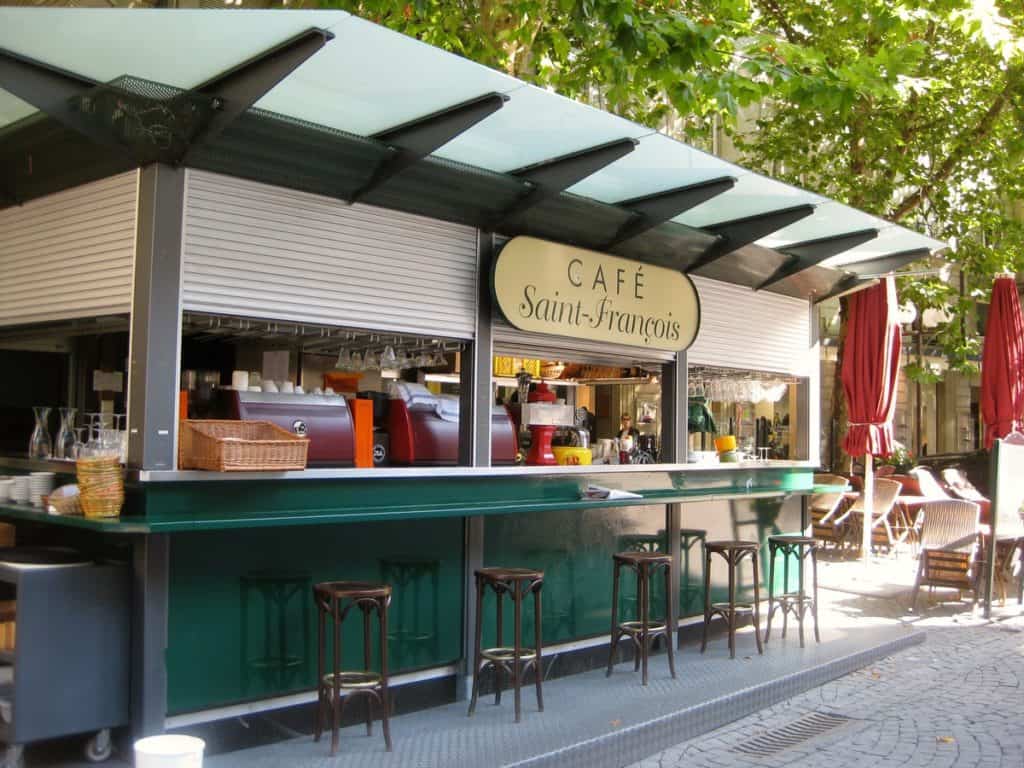 A view of Cafe Saint Francois in Lausanne, Switzerland.