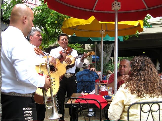 The mariachi perform at Casa Rio in San Antonio, TX.