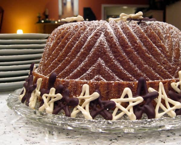 Twelfth Night Cake with chocolate stars .