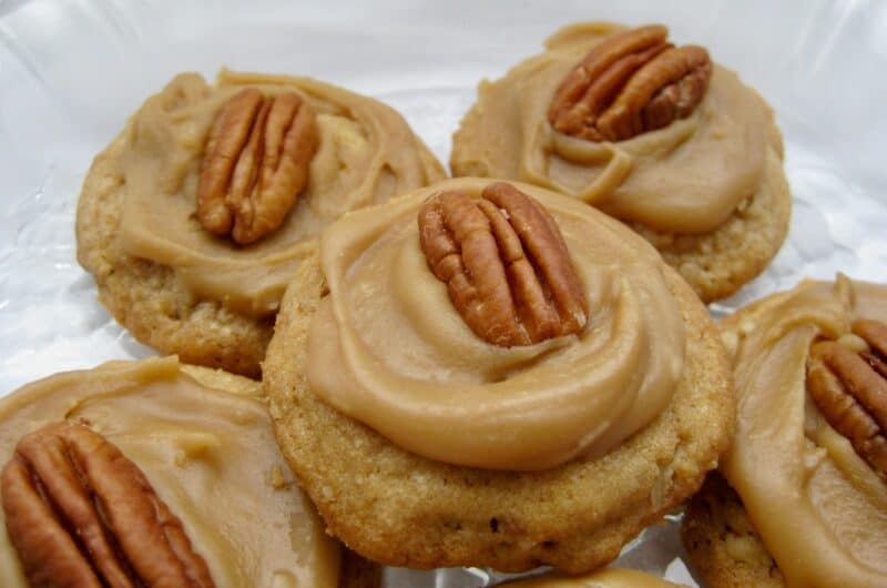 Pecan Praline Cookies with Brown Sugar Frosting