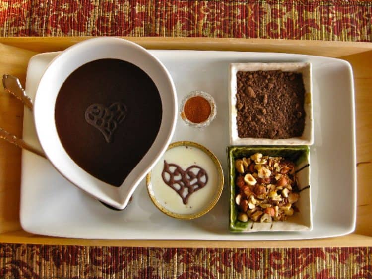 DIY Deconstructed Chocolate Truffles arranged on a rectangular serving platter - ready to roll!