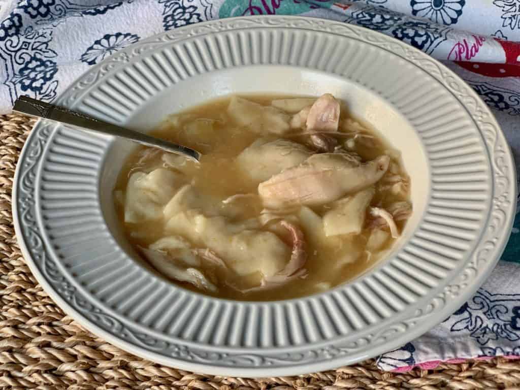 Substitute turkey for the chicken to make a filling bowl of old-fashioned Turkey and Dumplings.