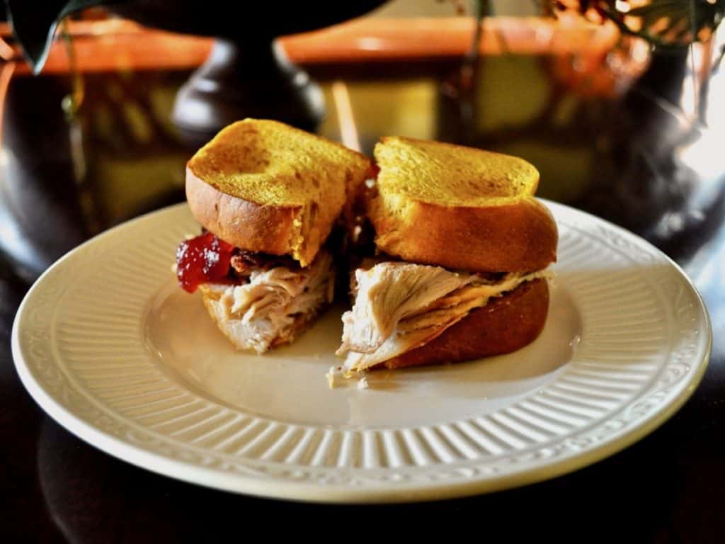 The Best Turkey Sandwich on a white plate.