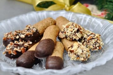 Cappuccino Cookie Sticks Dipped in Chocolate and Toasted Nuts - My Own ...