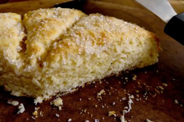 Several Outdoor Scones served from a baking stone.