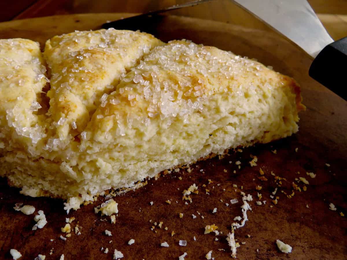 Several Outdoor Scones served from a baking stone.