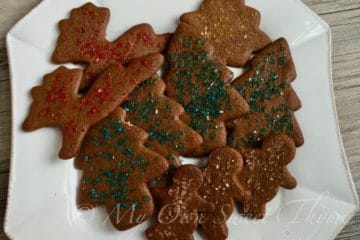 Gingerbread Cookies with Colored Sugar Sprinkles on a plate