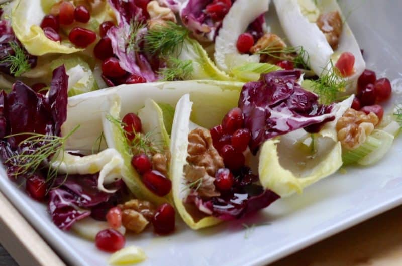 Fennel, Endive and Radicchio Salad with Pomegranate and Walnuts