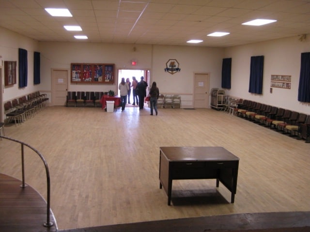 Inside local grange hall